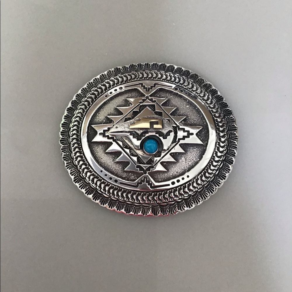 Jefferson Brown Navajo sterling belt buckle